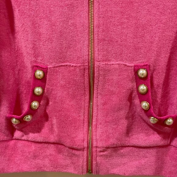 Boston Proper THREE PIECE Track Suit Pink Terry Cloth BARBIE XS Striped Stunning - Picture 8 of 16